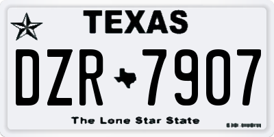 TX license plate DZR7907
