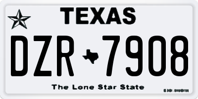 TX license plate DZR7908