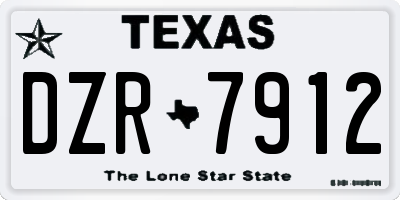 TX license plate DZR7912
