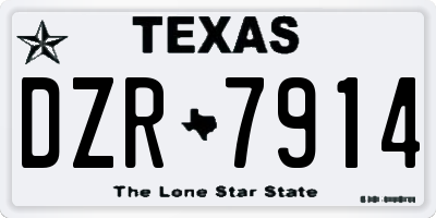 TX license plate DZR7914