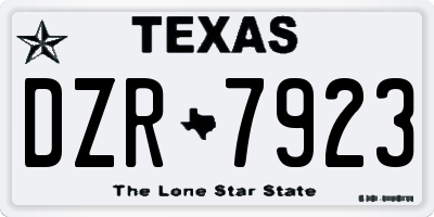TX license plate DZR7923