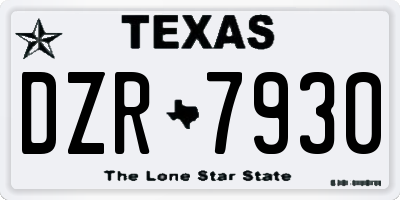 TX license plate DZR7930