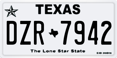 TX license plate DZR7942