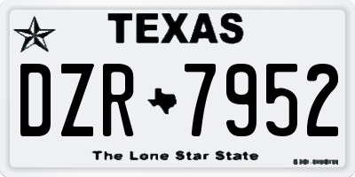TX license plate DZR7952