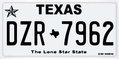 TX license plate DZR7962