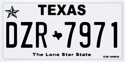 TX license plate DZR7971