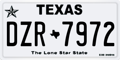 TX license plate DZR7972