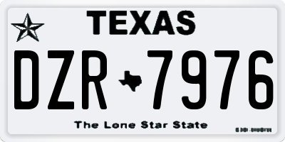 TX license plate DZR7976
