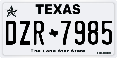 TX license plate DZR7985