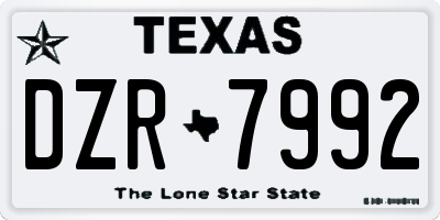 TX license plate DZR7992
