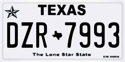 TX license plate DZR7993