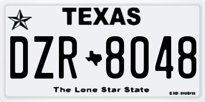 TX license plate DZR8048