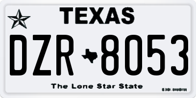 TX license plate DZR8053