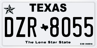 TX license plate DZR8055