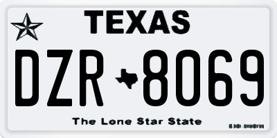 TX license plate DZR8069