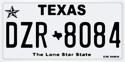 TX license plate DZR8084