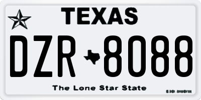TX license plate DZR8088