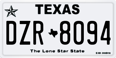 TX license plate DZR8094