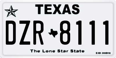 TX license plate DZR8111