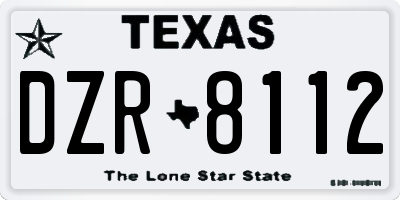 TX license plate DZR8112
