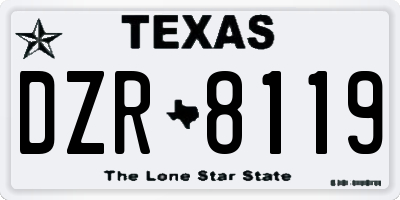 TX license plate DZR8119