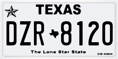 TX license plate DZR8120