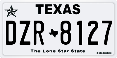 TX license plate DZR8127