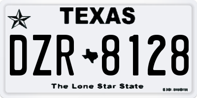 TX license plate DZR8128