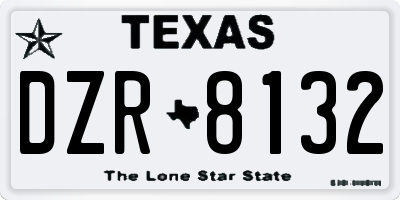 TX license plate DZR8132