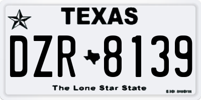 TX license plate DZR8139