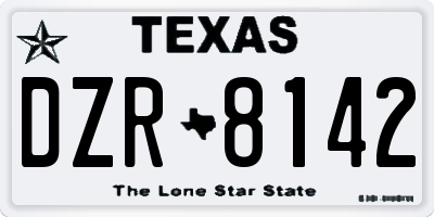 TX license plate DZR8142