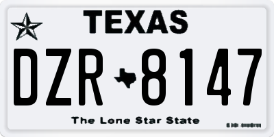 TX license plate DZR8147