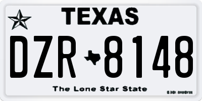 TX license plate DZR8148