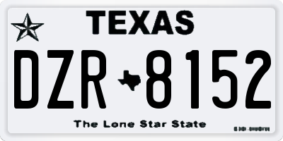 TX license plate DZR8152