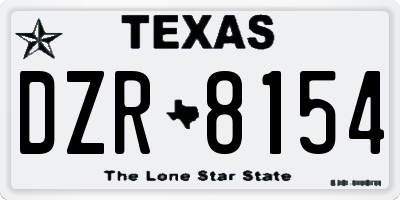 TX license plate DZR8154