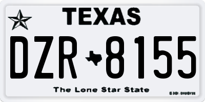 TX license plate DZR8155