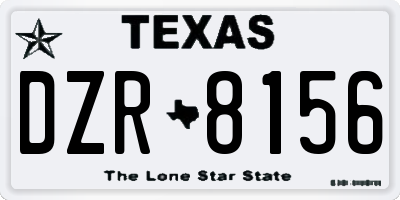 TX license plate DZR8156