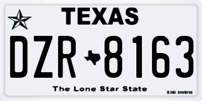 TX license plate DZR8163