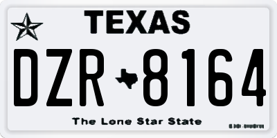 TX license plate DZR8164
