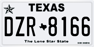 TX license plate DZR8166