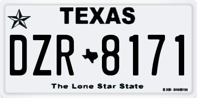 TX license plate DZR8171