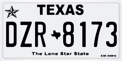 TX license plate DZR8173