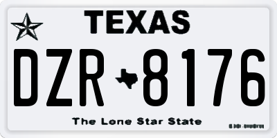 TX license plate DZR8176