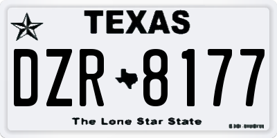 TX license plate DZR8177