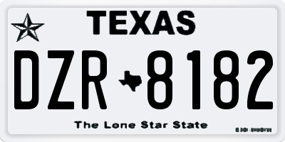 TX license plate DZR8182