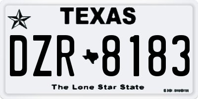 TX license plate DZR8183