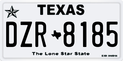 TX license plate DZR8185