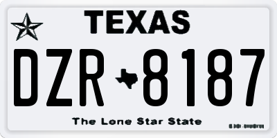 TX license plate DZR8187