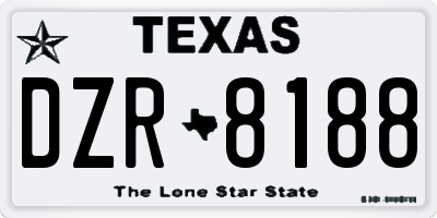 TX license plate DZR8188