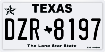 TX license plate DZR8197